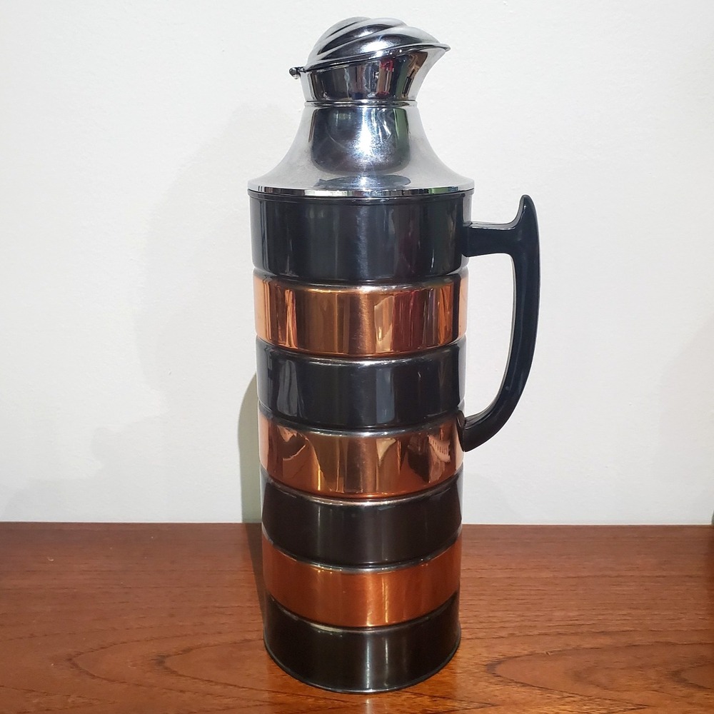 Vintage MCM Camel Brand Vacuum‎ Flask Pitcher Thermos Copper Brown Wei Yit